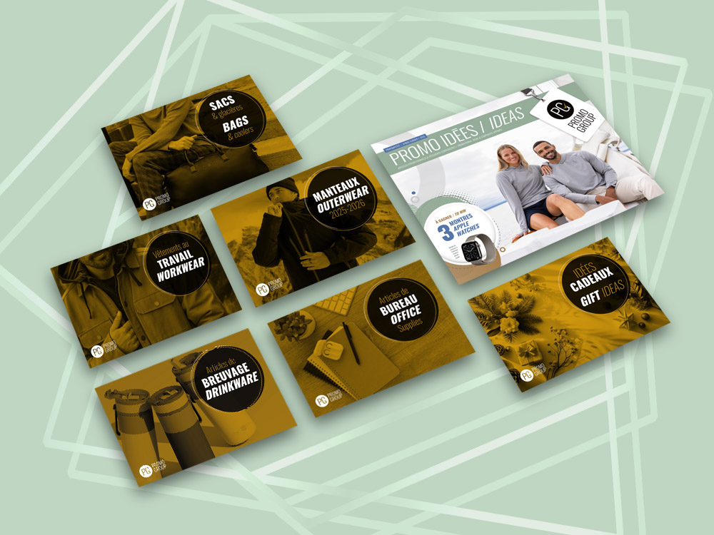Consultez nos catalogues de vêtements corporatifs et objets promotionnels